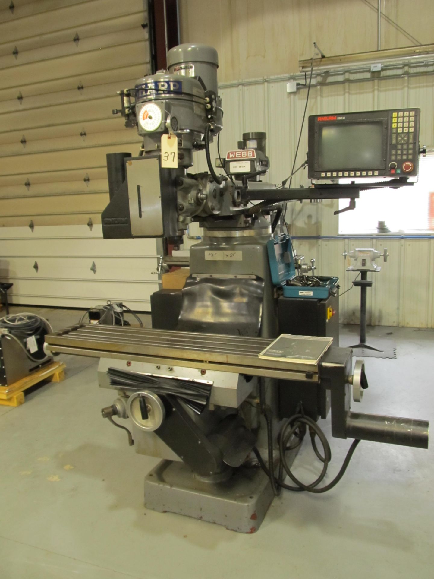 Sharp 3-Axis Milling Machine w/ Knee Type 10" x 50" Table - Image 4 of 8