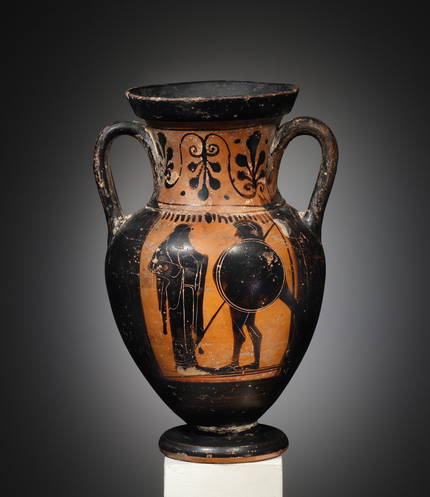An Attic Black-Figure Amphora with Departure Scenes