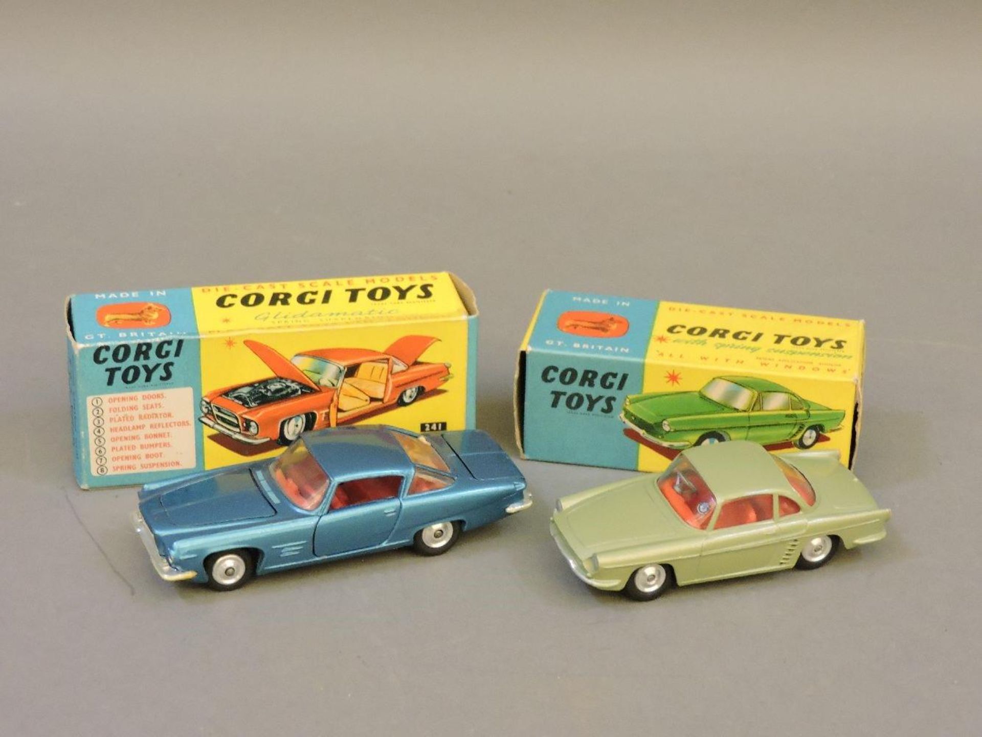 Corgi 241 Ghia L6.4, and Corgi 222 Renault 'Floride'