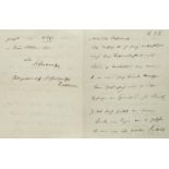 Hofmannsthal, Hugo von. Eigenhändiger Brief mit Unterschrift. R.(odaun), 7. Nov., o.J. 3-einhalb