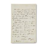 Hugo, Victor. Eigenhänder Brief an M. Rampin, Herausgeber seines Buches "Le Rhin". 23 September