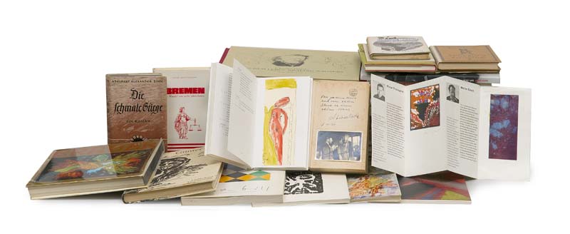 Kunst - - Sammlung von ca. 50 signierten Künstlerbüchern, Ausstellungskatalogen u.a., tls. mit