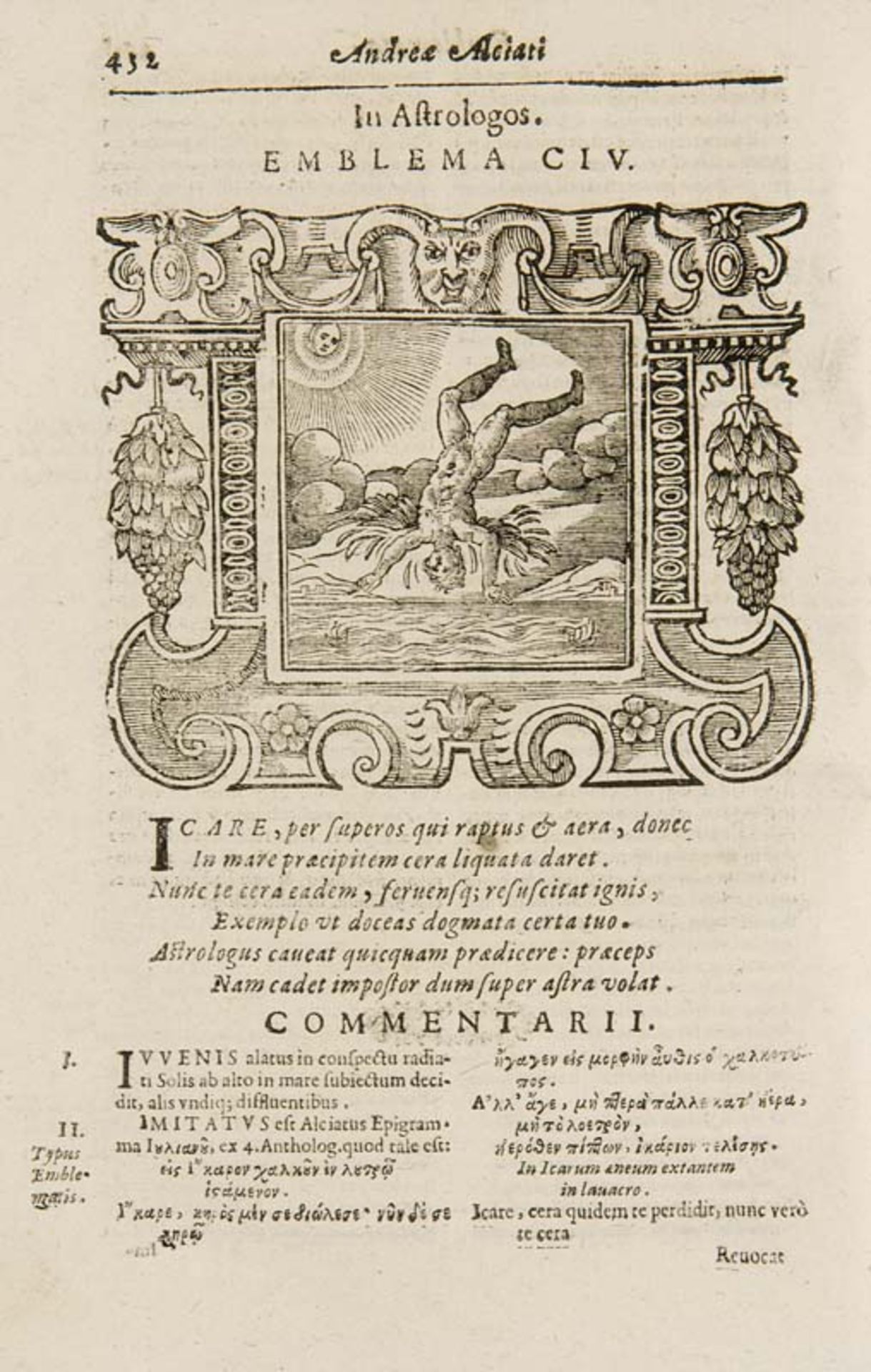 Emblemata - - Alciatus, Andrea. Emblemata cum commentariis Claudii Minois I.C. Francisci Sanctii - Bild 4 aus 4