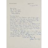 Remarque, Erich Maria. Eigenhändiger Brief mit Unterschrift an Hans Kwiet vom Sender Freies