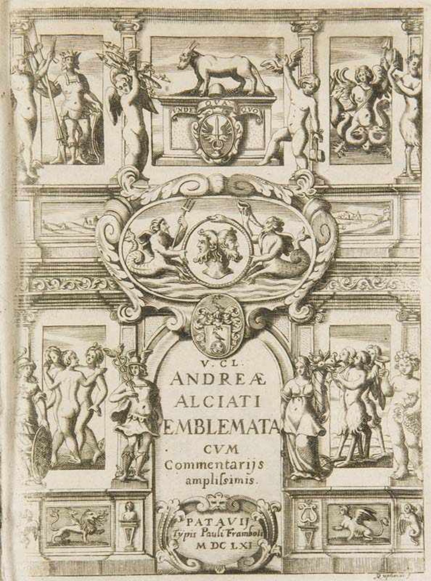 Emblemata - - Alciatus, Andrea. Emblemata cum commentariis Claudii Minois I.C. Francisci Sanctii