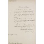 Chateaubriand, François René Vicomte de. Eigenhändiger Brief mit Unterschrift an Monsieur le Baron