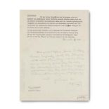 Hesse, Hermann. Maschinenschriftlicher Brief mit eigenhändiger Unterschrift und eigenhändigem,