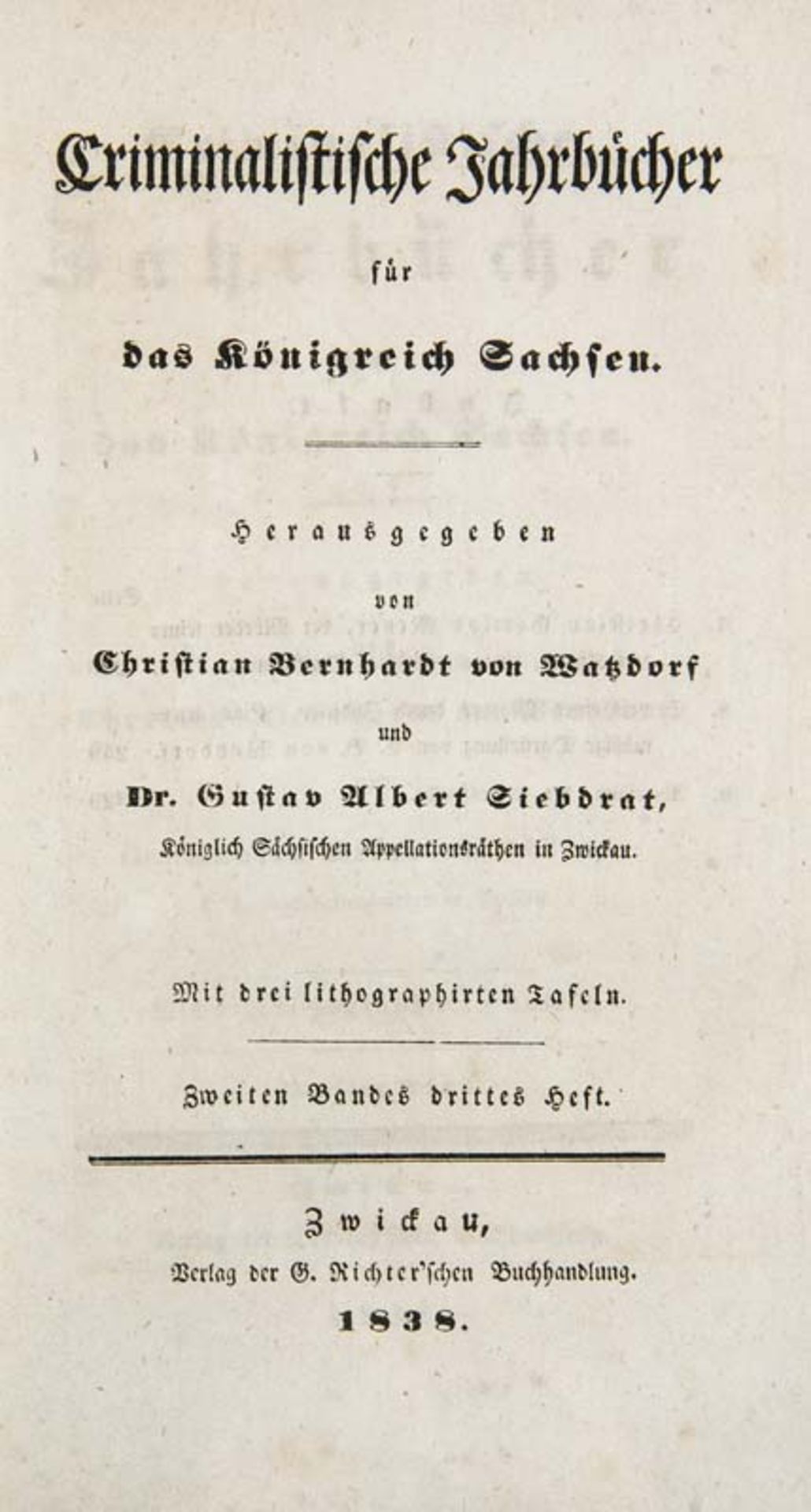 Sachsen - - Matzdorf, Christian Bernhardt v. u, Dr. Gustav Albert Siebdrat (Hrsg.)..