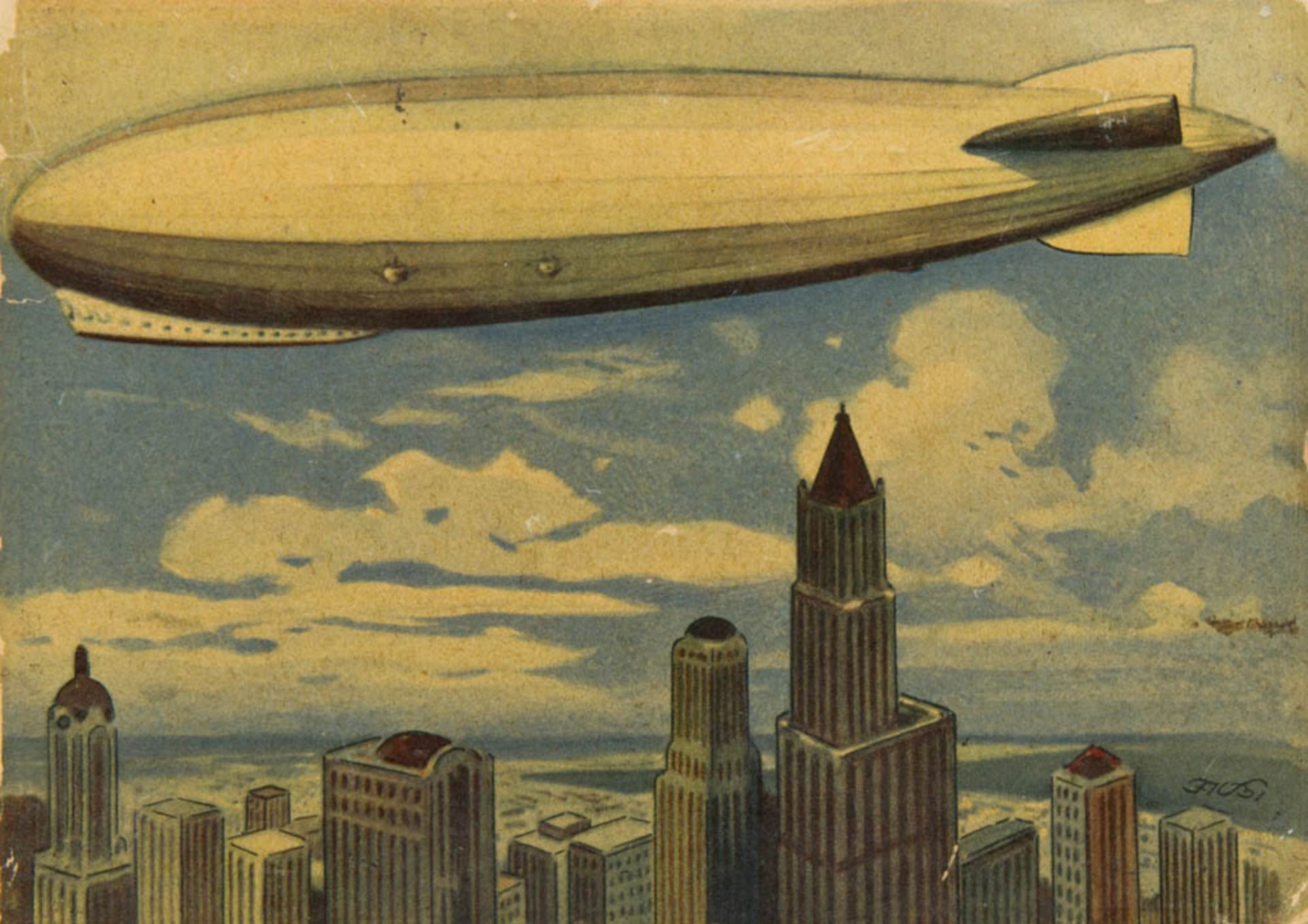 Zeppelin - - Kinderbuch o.T. über eine Luftschiffreise im LZ 127 Graf Zeppelin nach New York. Um