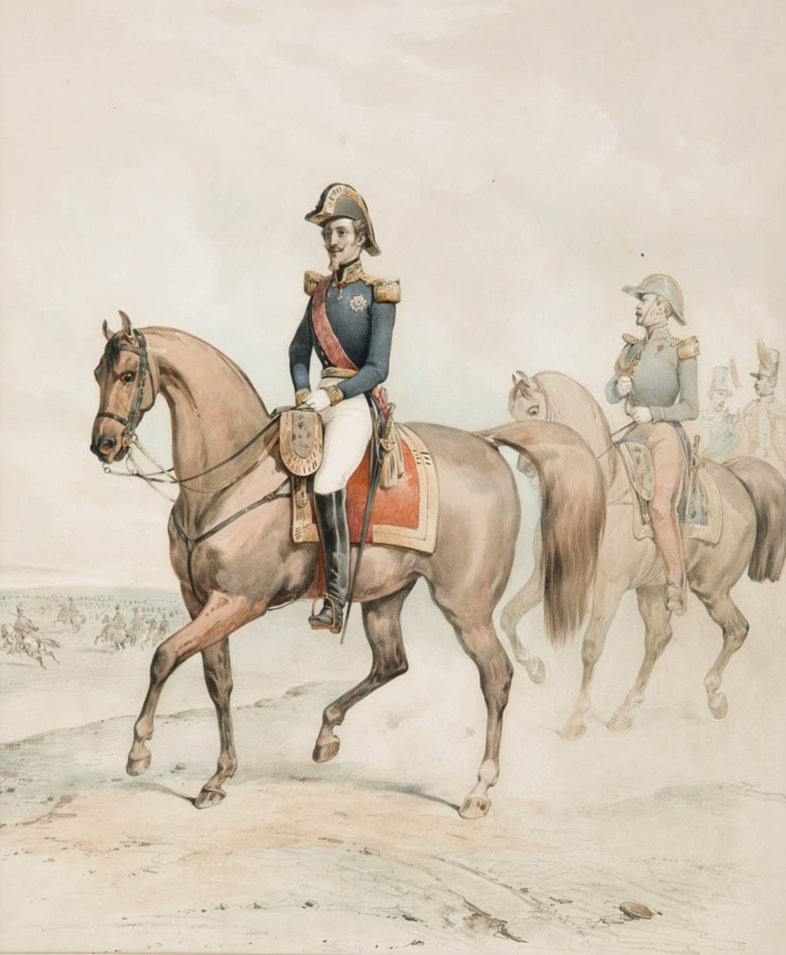 Frankreich - Militaria - - Armée Francaise 1844. 3 kol. Lithographien lithographiert von V. Adam