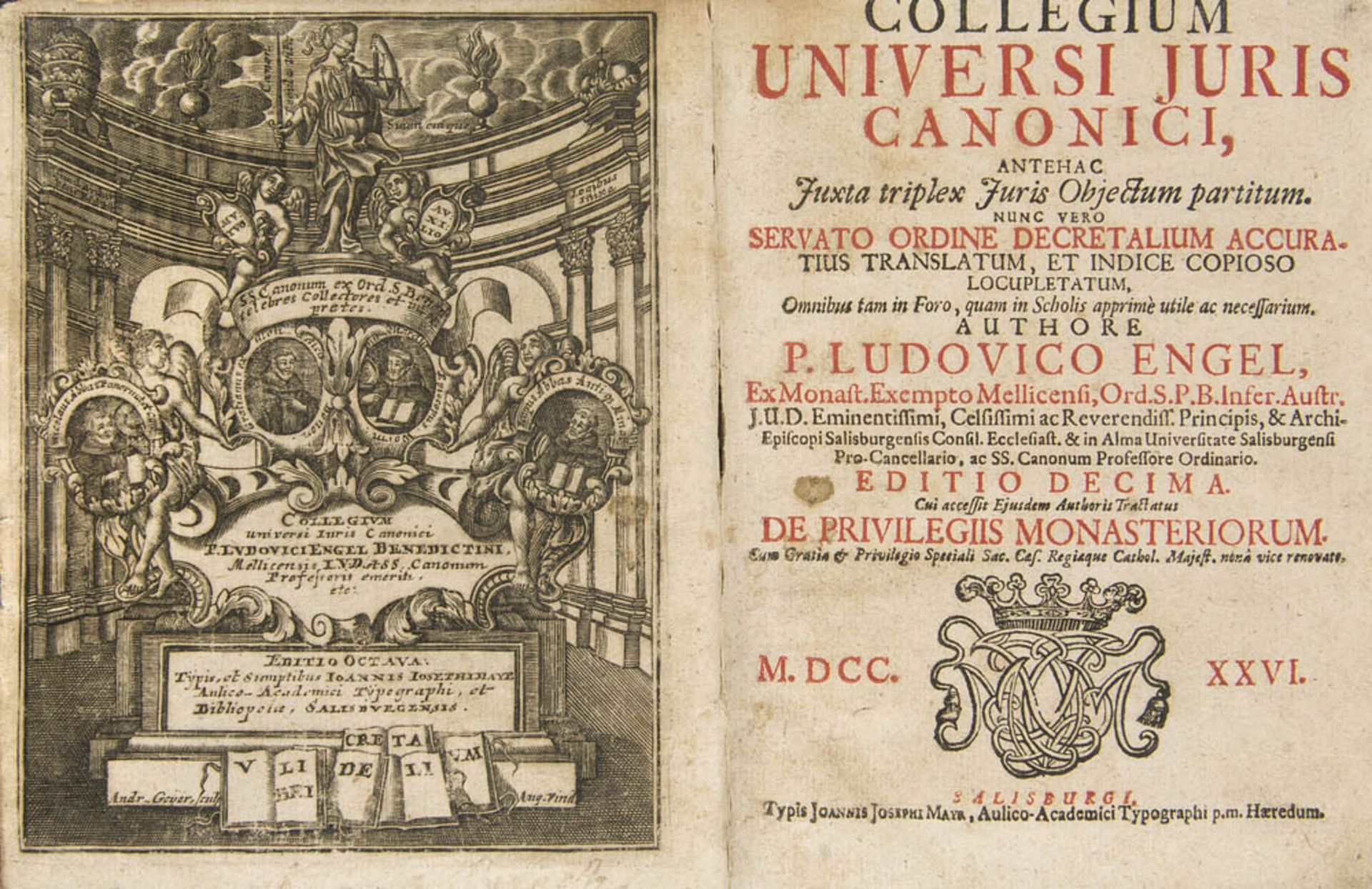 Engel, Ludwig. Collegium universi juris canonici, ante hac juxta triplex juris objectum partitum.