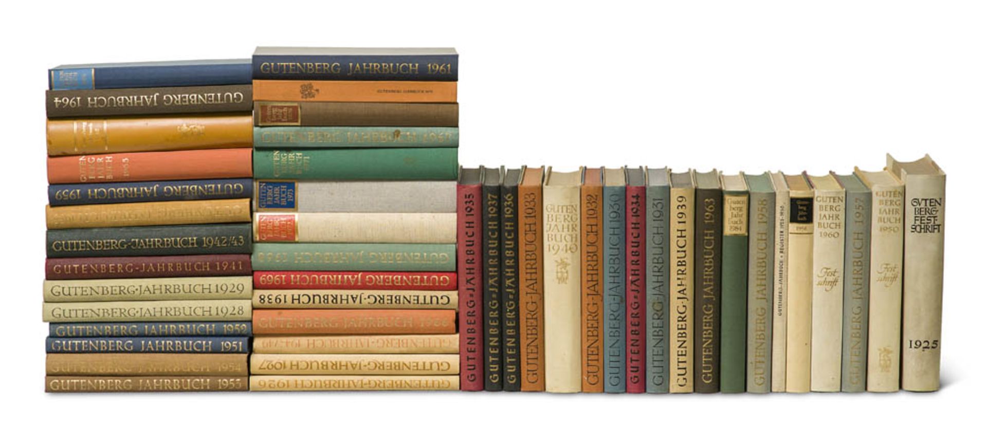 Gutenberg-Jahrbuch. 46 Bände, Jahrgänge 1925-1957, 1959-1973,1975,1979, 1984f. Mit zahlreichen