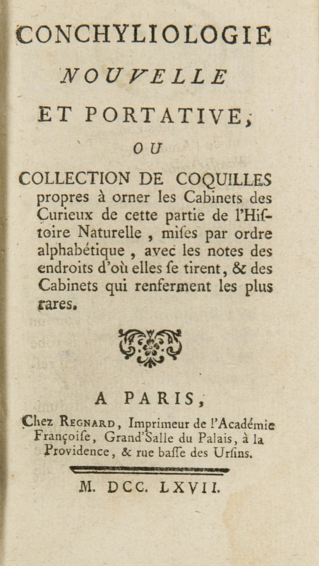 Conchylien - - Dezallier d'Argenville, A. J. Conchyliologie nouvelle et portative, ou collection