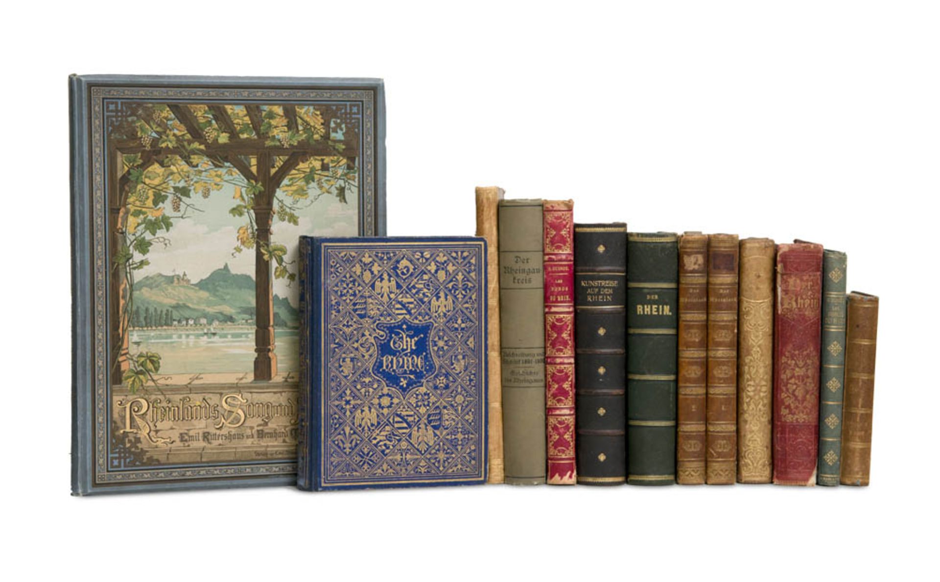 Rhein und Rheinlande - - Umfangreiche Sammlung von 23 Bänden (in 24) von Stahlstichwerken, Panoramen