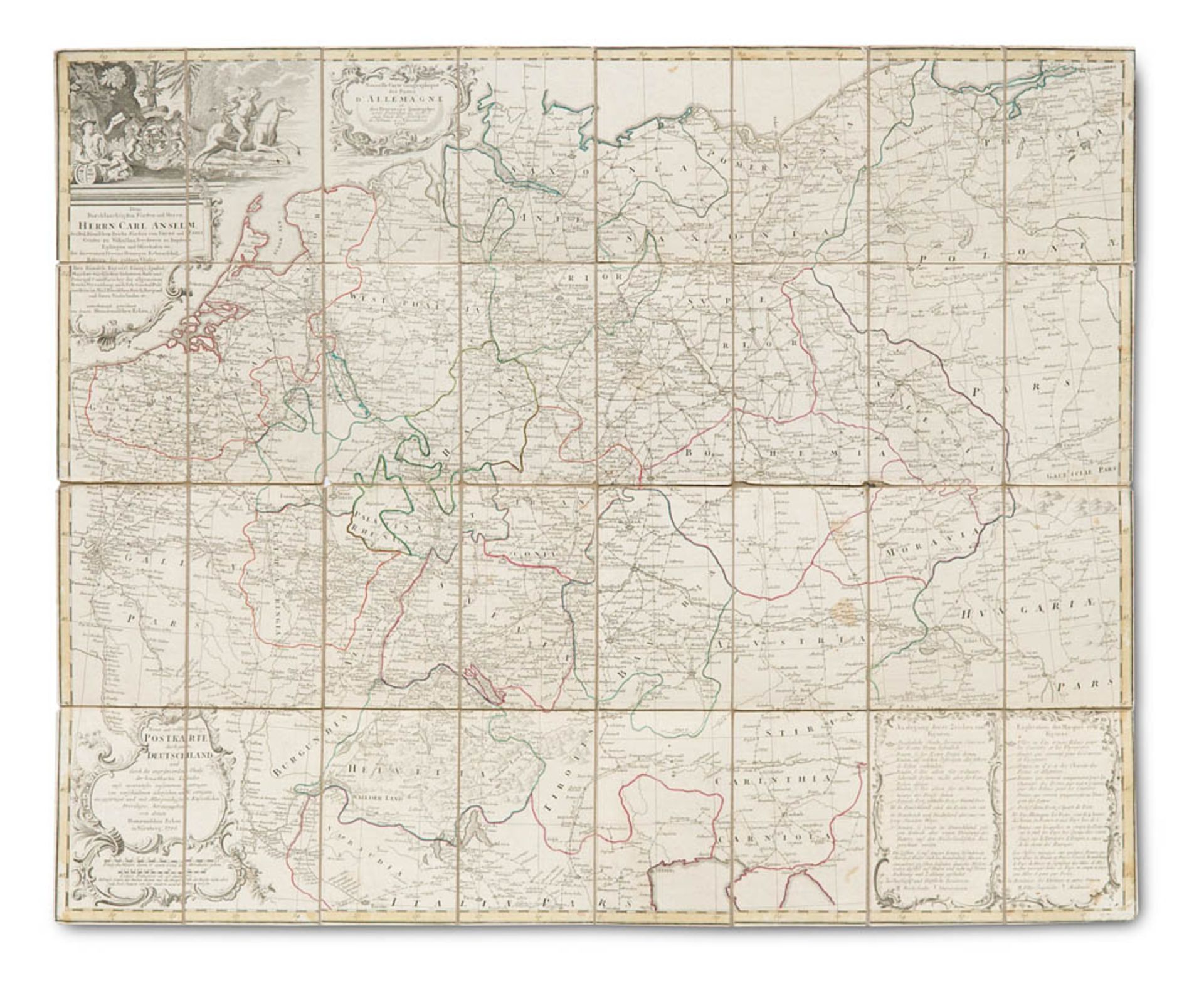 Homann Erben. Nouvelle Carte Geographique des Postes D'Allemagne et des Provinces limitrophes - Neue