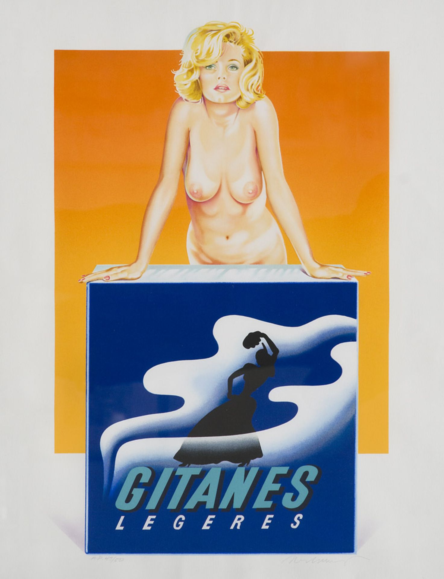 Pop Art - - Ramos, Mel. (1935 Sacramento, Kalifornien - 2018 Oakland, Kalifornien). Gitanes. 1999.