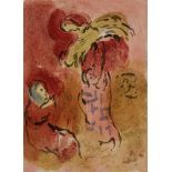 Chagall, Marc (1887 Witebsk - 1985 St. Paul-de-Vence)Ährenleserin Ruth/Paradies. 2 Blatt aus "