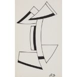 Béöthy-Steiner, Anna. o.T. (Abstrakte geometrische Komposition) (1966). Filzstiftzeichnung auf