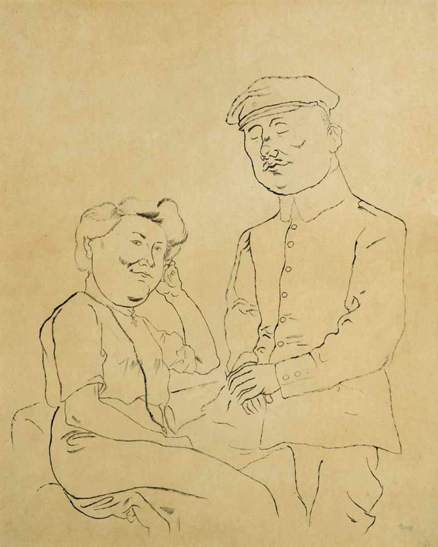 Grosz, George. (1893 - 1959, Berlin). Maienzeit. 1924. Tuschfederzeichnung auf Papier voll