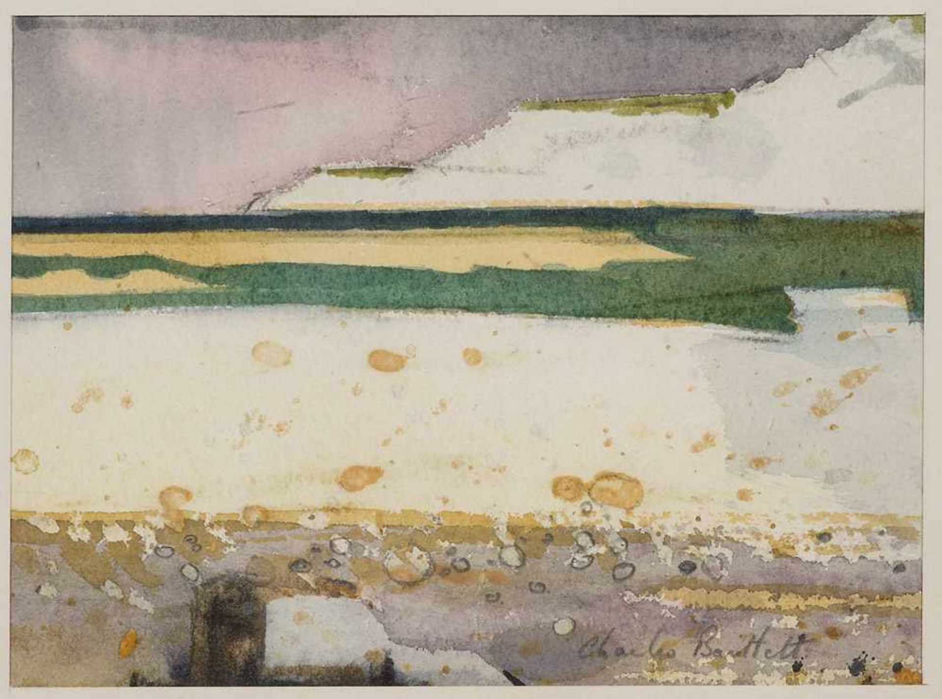 Bartlett, Charles. (1921 - 2014, England). Chalk cliffs. Aquarell über Graphit auf strukturiertem