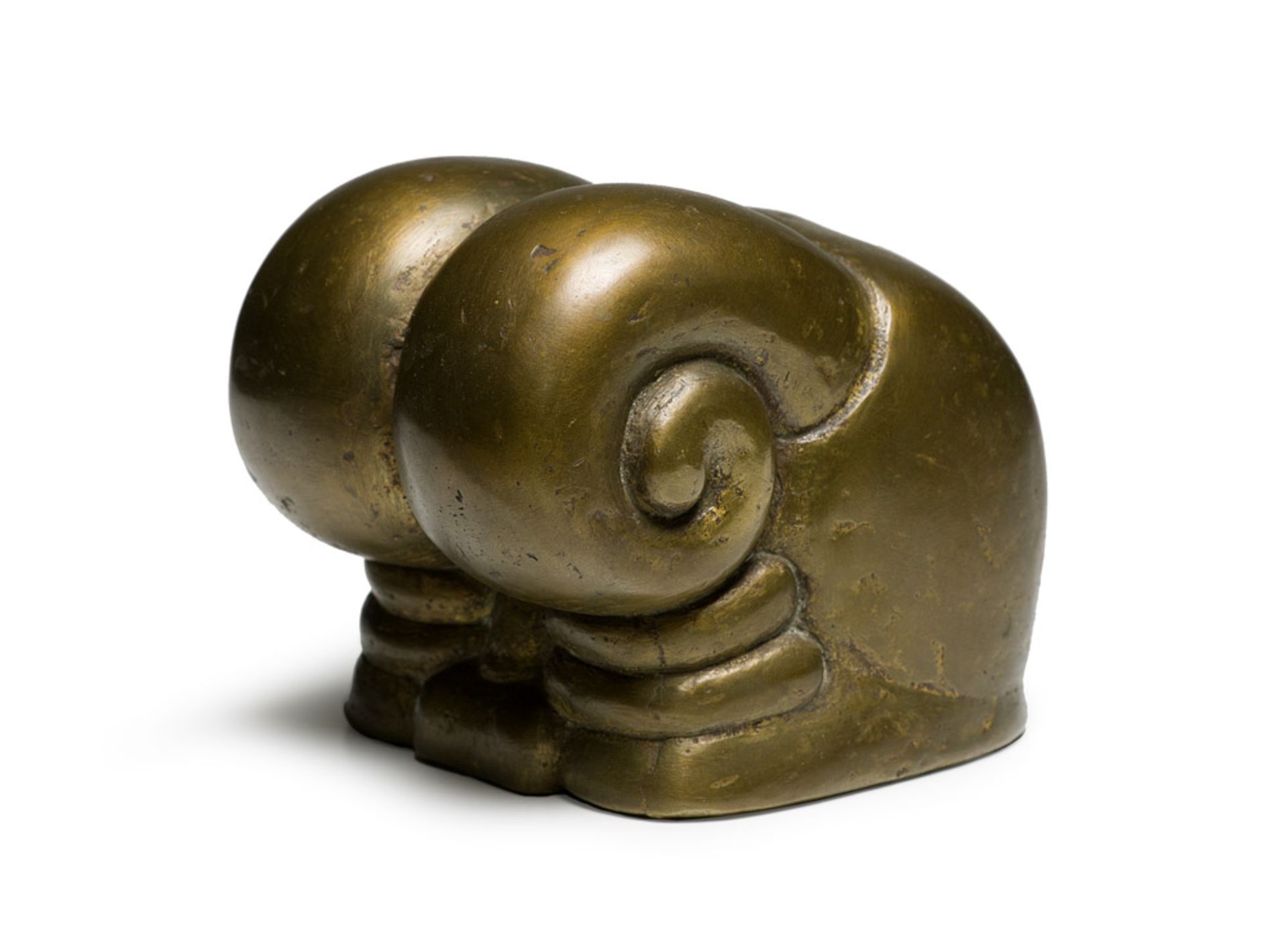 Müller-Klug, Klaus (1938 Oldenburg - lebt in Damnatz)o.T. 1978. Hohlbronze mit goldfarbener Patina.