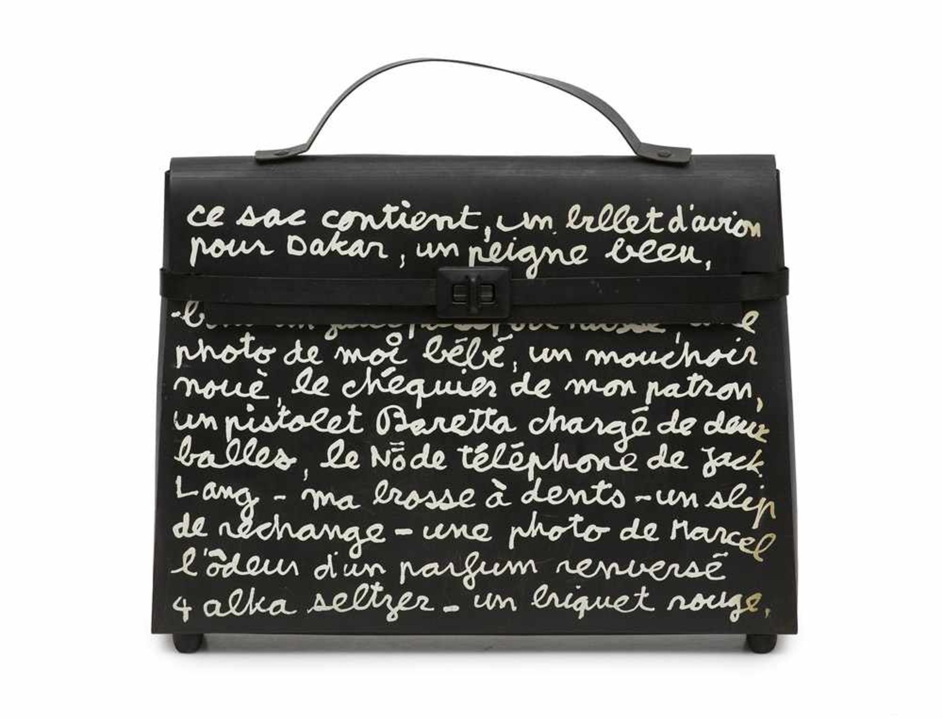 Fluxus - - Vautier, Ben. (1935 Neapel - lebt in Nizza). Cartable. 1988. Aktentasche aus schwarzem