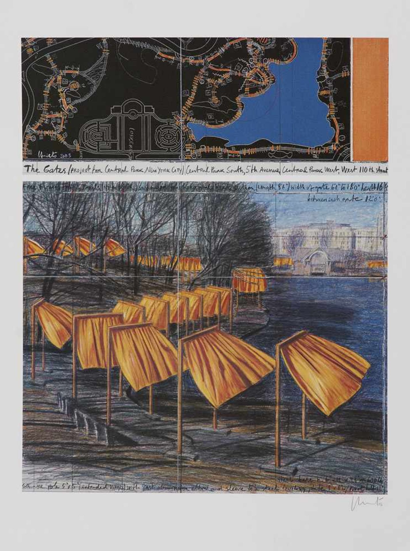 Christo (d. i. Chr. Javacheff). (1935 Gabrovo/Bulgarien - 2020 New York). The Gates (Project for