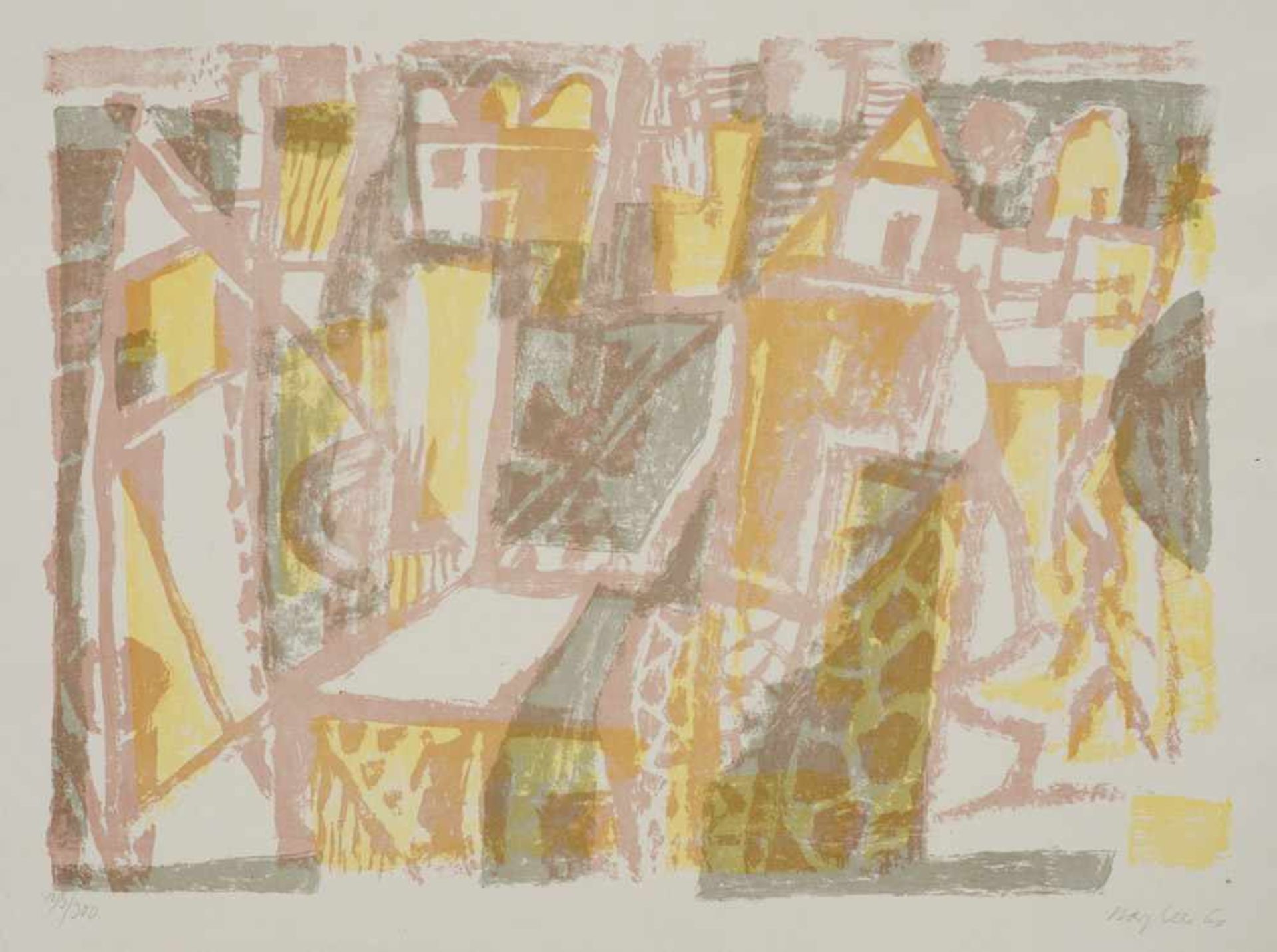 Bargheer, Eduard (1901 - 1979 Hamburg)Südliche Stadt. 1960. Farblithographie auf Vélin. 32,5 x 44