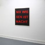 375 - - Florian Kuhlmann. NIX WISSEN IST MACHT. 2018. Acryl auf Leinwand. 120 x 100 cm