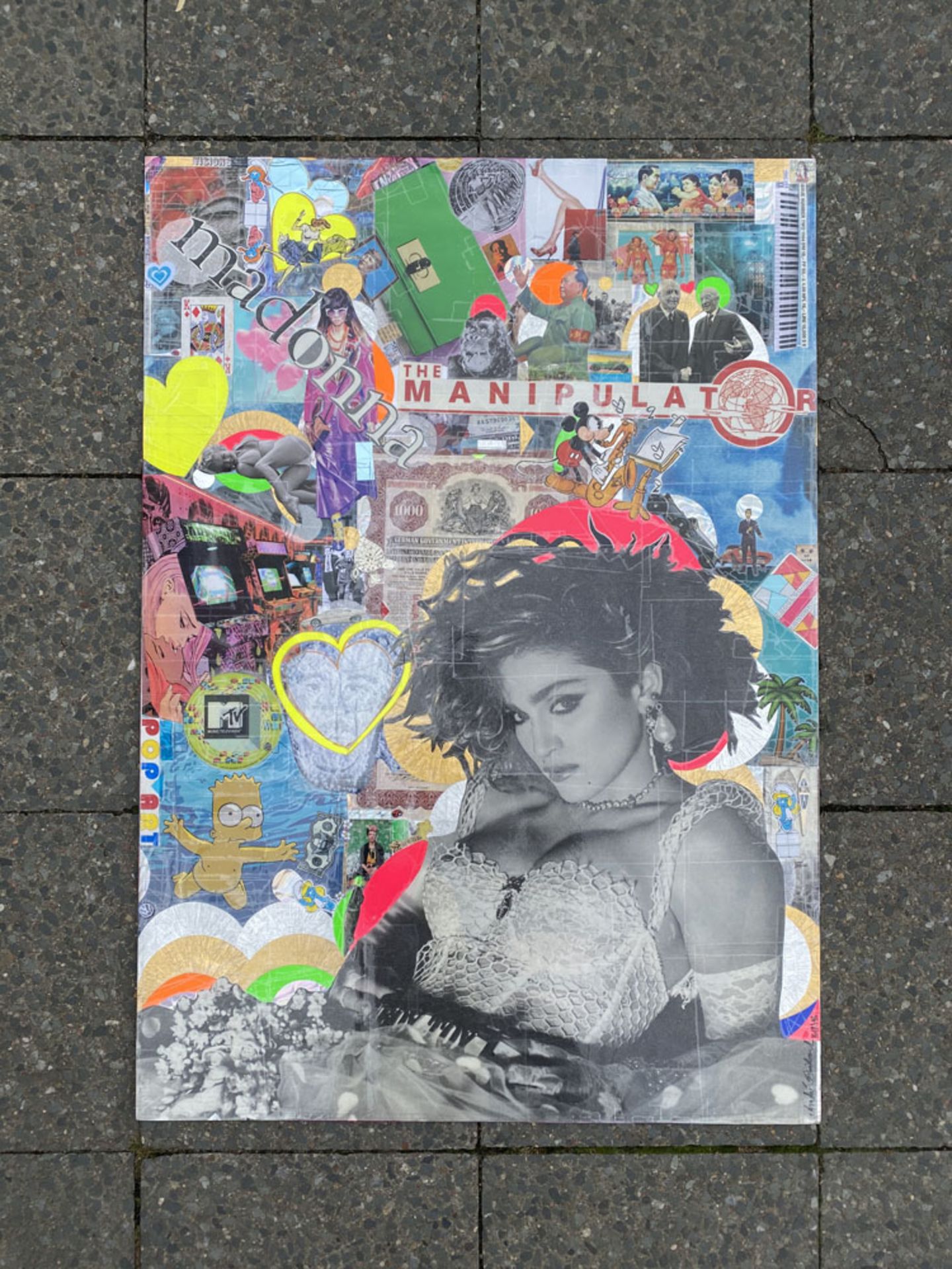 152 - - André Boitard. Madonna. 2018. Collage. Unikat. 100 x 70 cm. Signiert, datiert