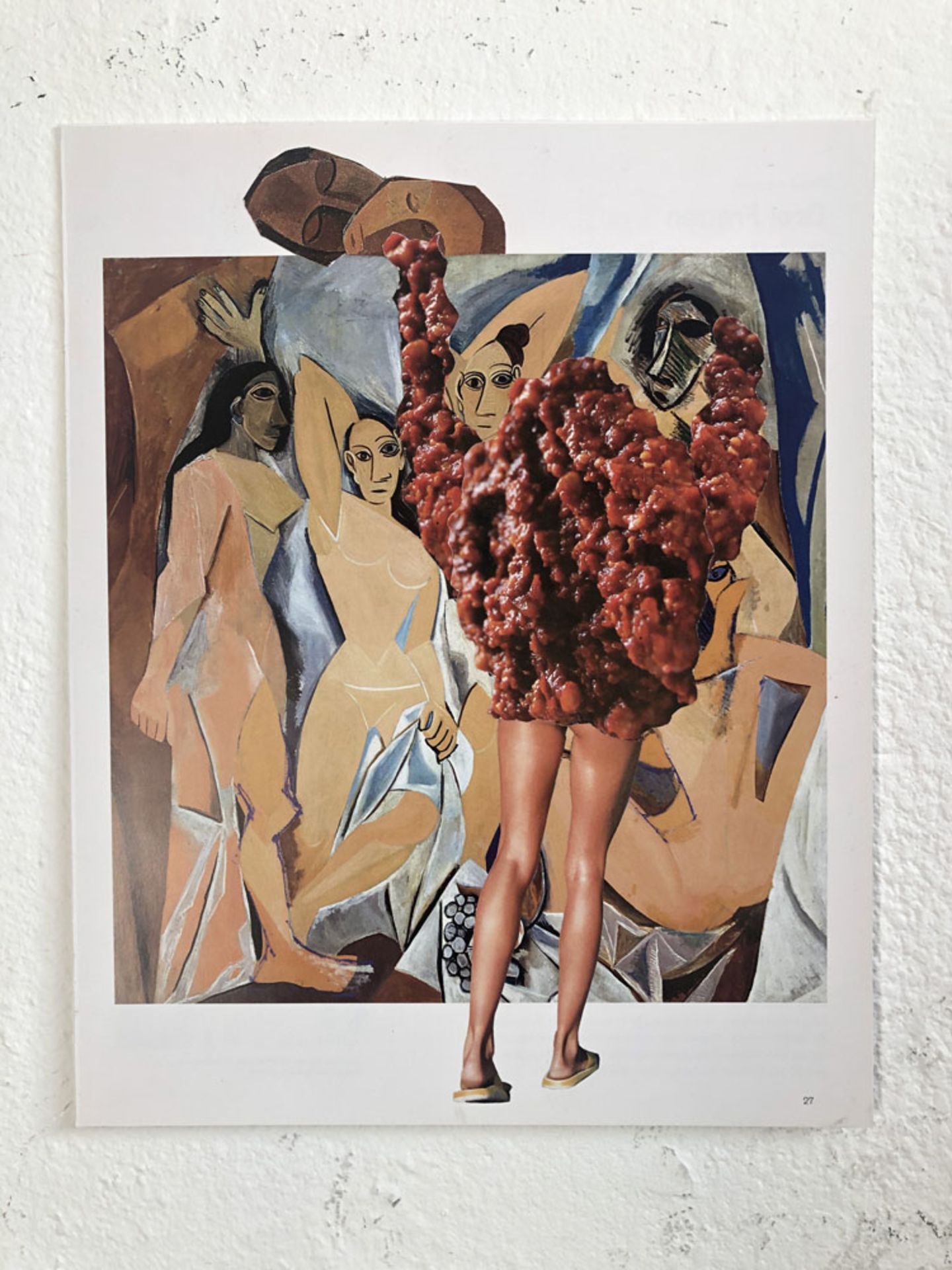 244 - - Manfred Peckl. Meat Picasso. 2014. Collage. 32 x 25 cm.