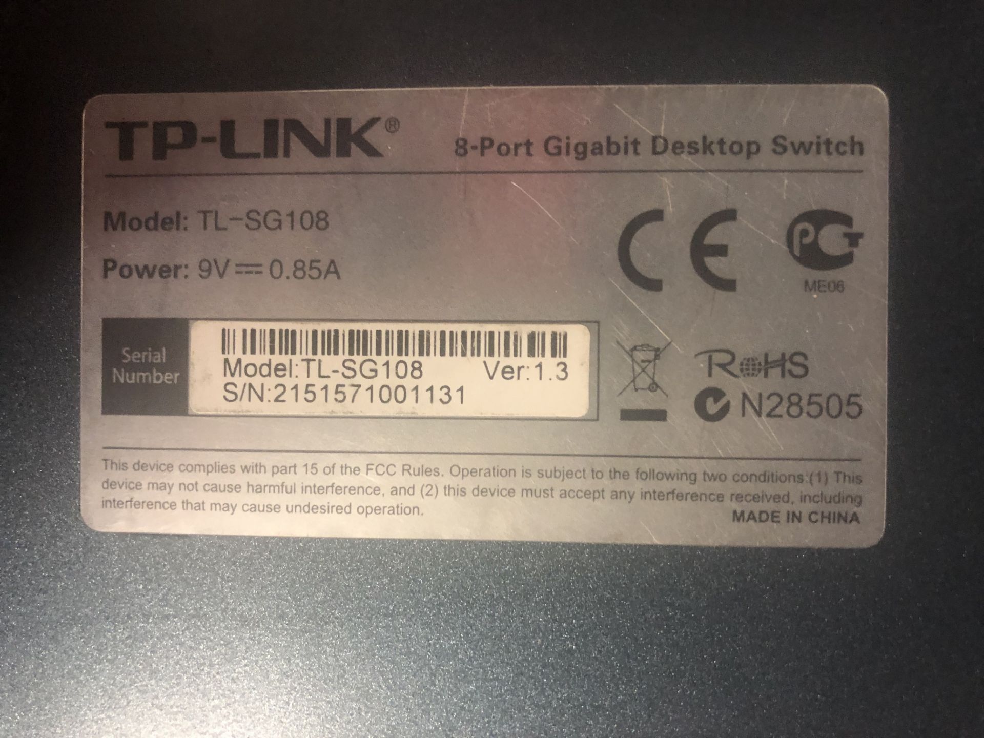 TP-Link TL-SG108 8-Port Gigabit Ethernet Switch - Image 2 of 2