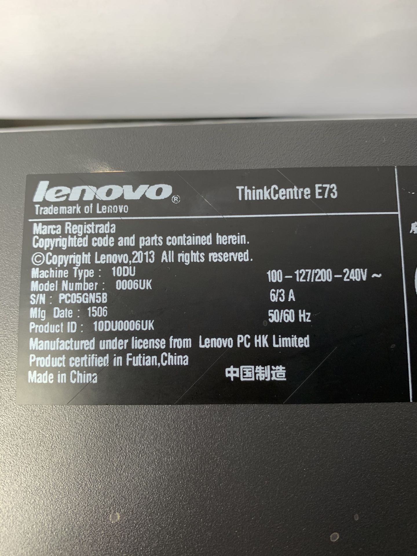 Lenovo E73 Desktop Computer | Intel Core i3-4160 3.60GHz - Image 3 of 3