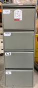 Metal 4 Drawer Filing Cabinet | 133cm x 47cm x 63cm | NO KEY