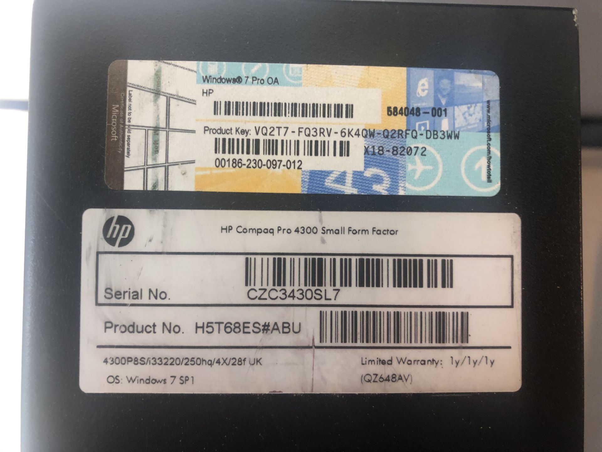 HP Compaq Pro 4300 Desktop Computer | Intel Core i3-3220 3.30GHz - Image 4 of 5