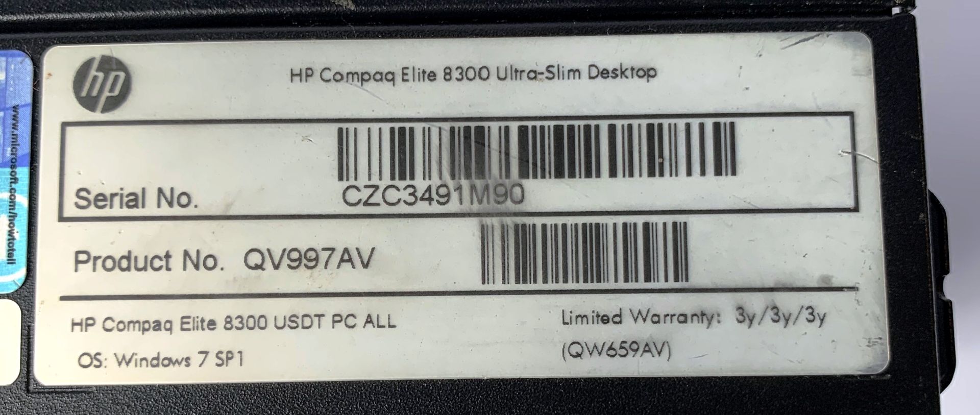 HP Elite 8300 Desktop Computer | Intel Core i5-3470S 2.90GHz - Image 3 of 3