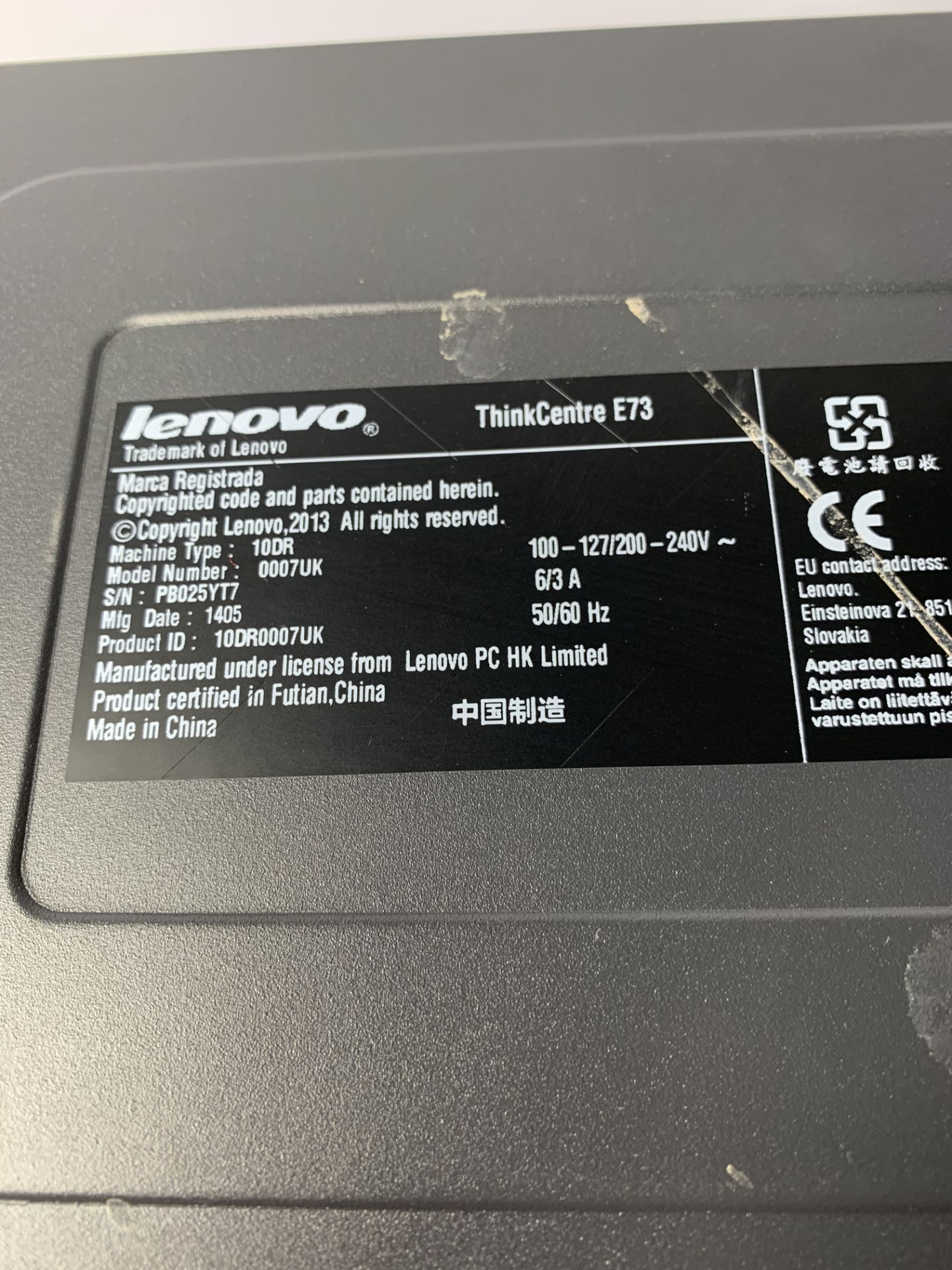 Lenovo ThinkCentre E73 Desktop Computer | Intel Core i3-4130 3.40GHz - Image 3 of 3