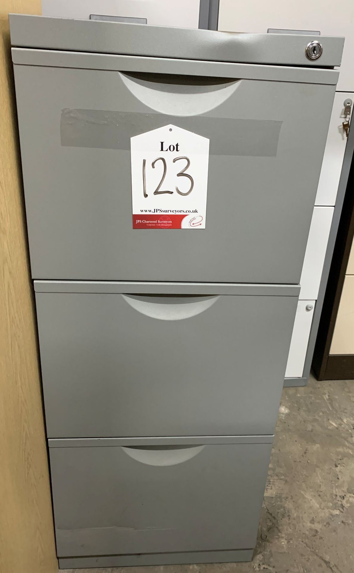 Metal 3 Drawer Filing Cabinet | 104cm x 41cm x 50cm