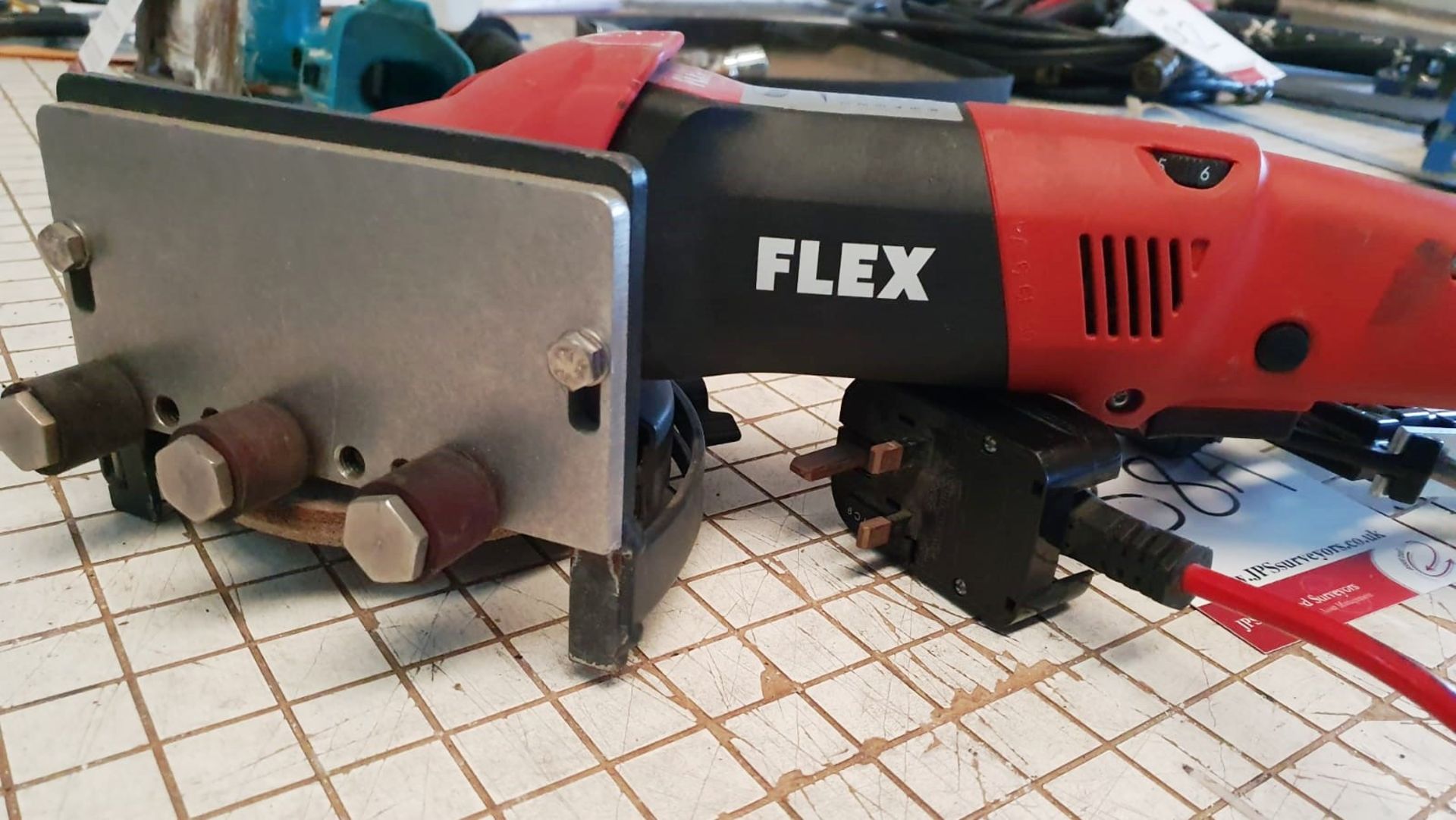 Flex PE 14-3 125 Polisher Body w/ Edging Removal & Grinding Tool - Image 3 of 4