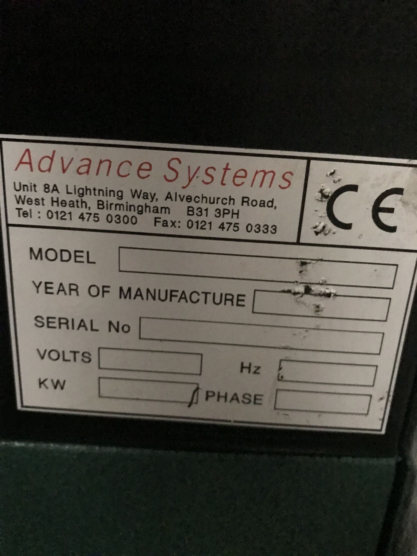 Advance Systems HM 5000 Hot Melt Machine - Image 4 of 4
