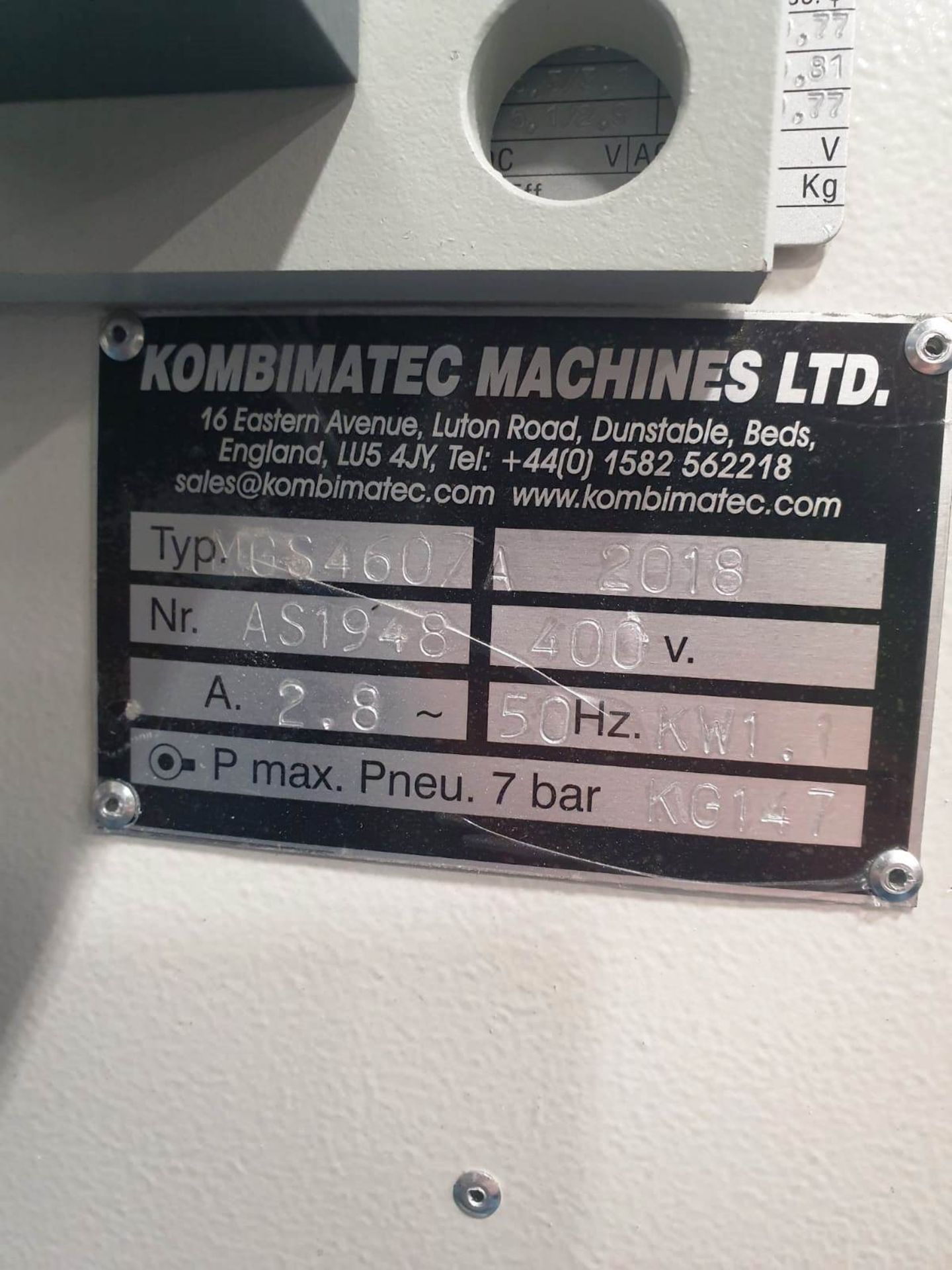 Kombimatec MGS 460 Upstroke Mitre Saw w/ Elumatec MMS200 L/Stop | YOM: 2018 - LOCATED IN MANCHESTER - Image 7 of 10