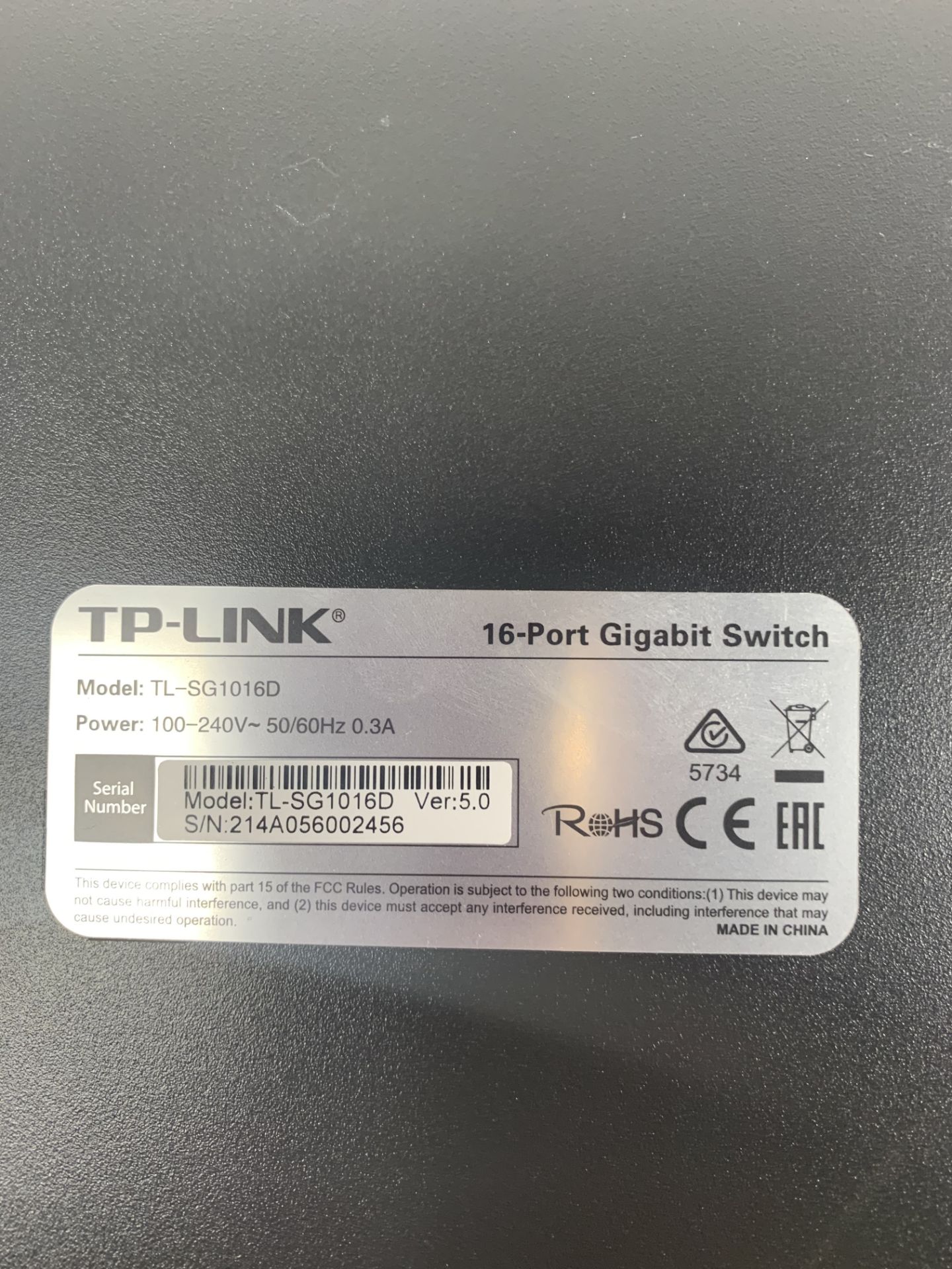 Tp-Link 16 port gigabit switch - Image 2 of 2