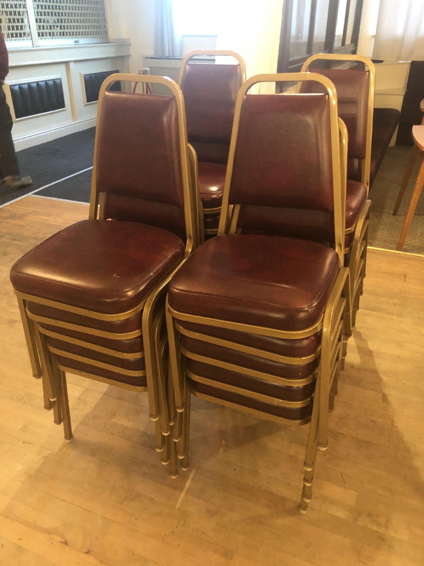 20 x Faux Leather Banquet Chairs in Maroon