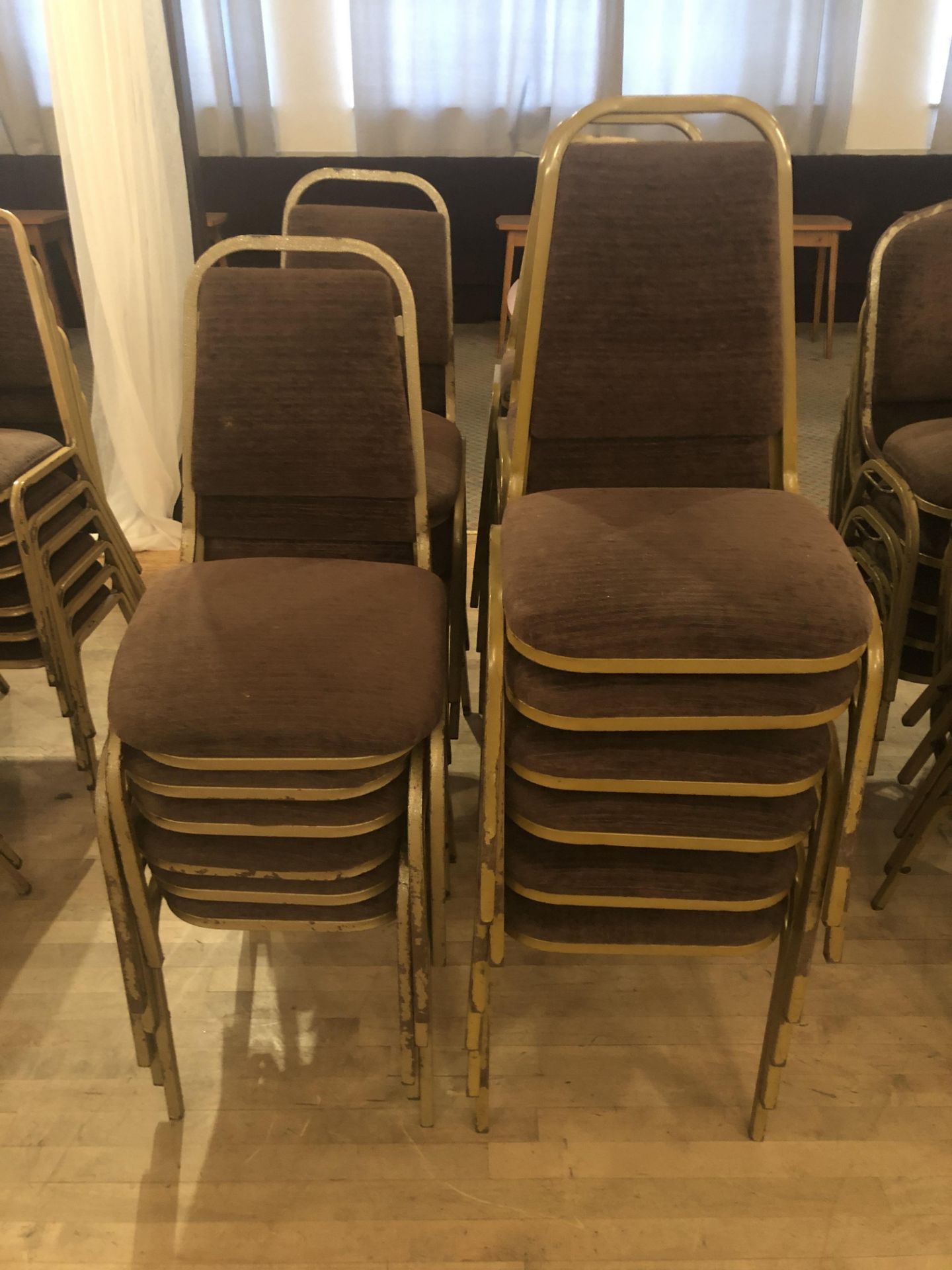30 x Fabric Banquet Chairs in Brown