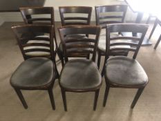 6 x Wooden Dining Chairs w/ Cushioned Seating