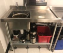 Stainless Steel Single Bowl Sink Unit w/ Undershelf