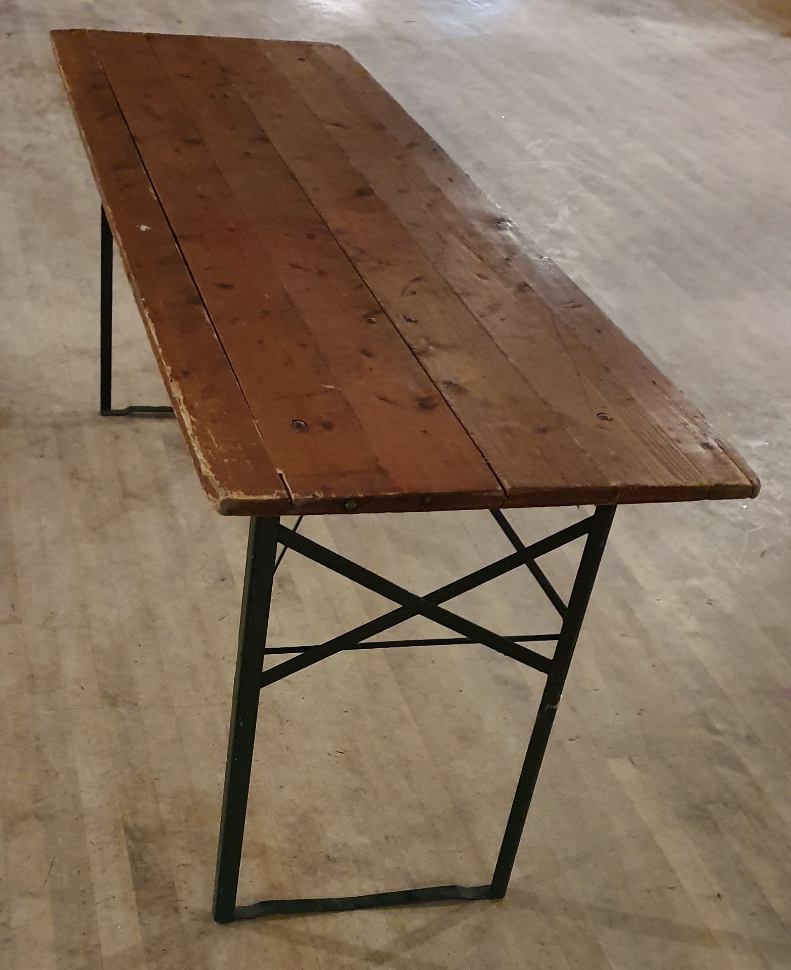 5 x Foldable Wooden Dining Tables | 180cm x 60cm - Image 2 of 5