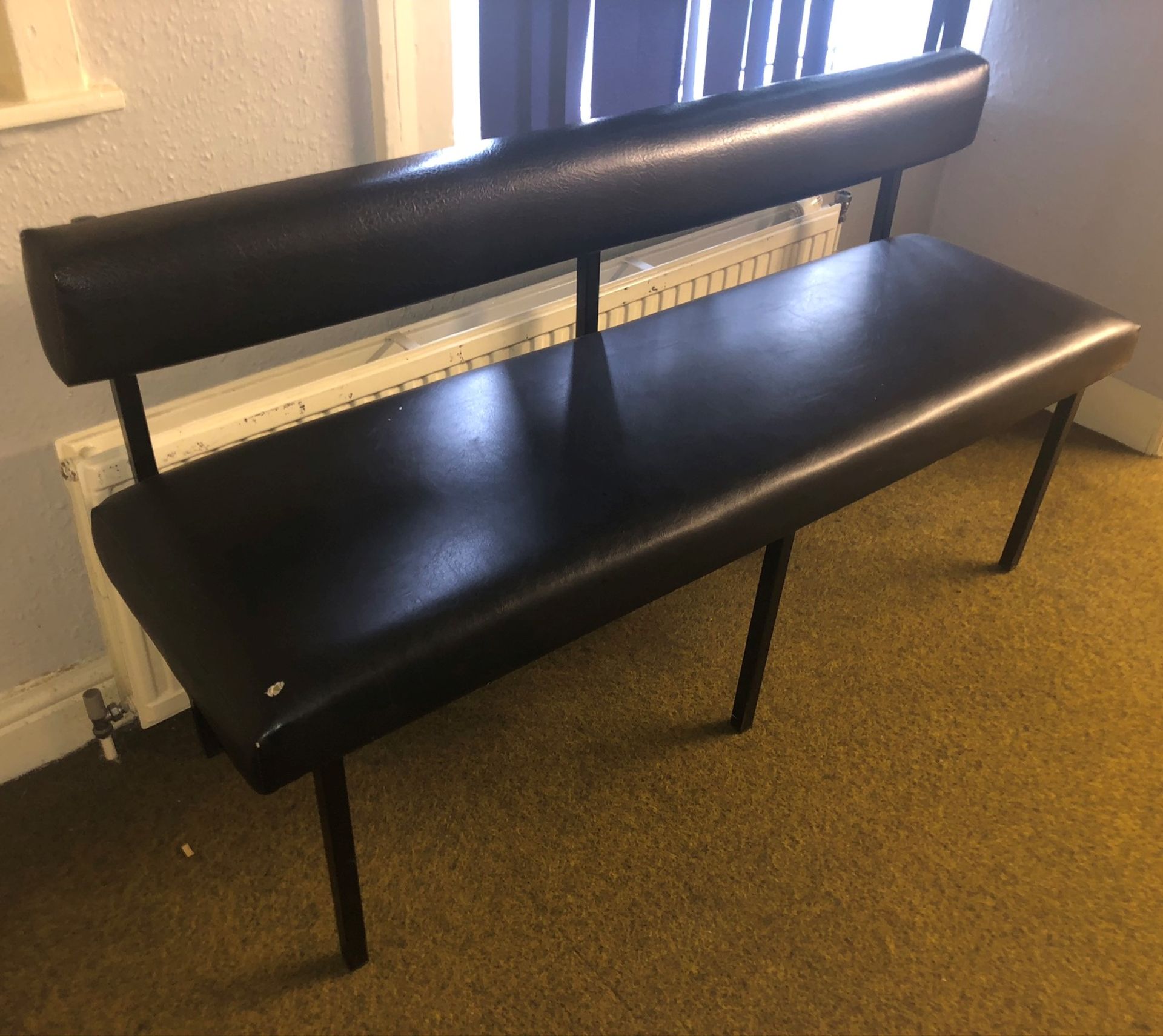 6 x Faux Leather Benches in Black - Image 2 of 5