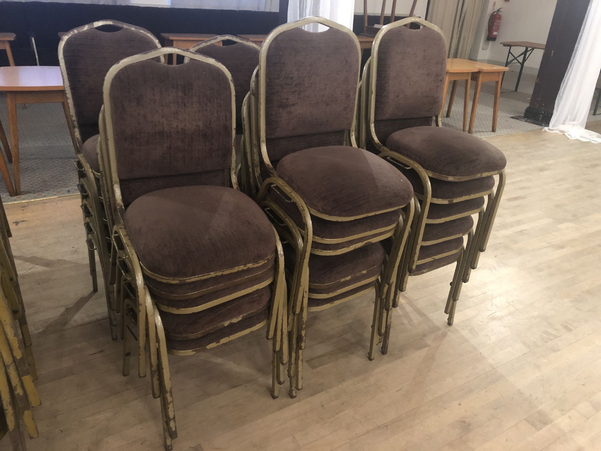 32 x Fabric Banquet Chairs in Brown