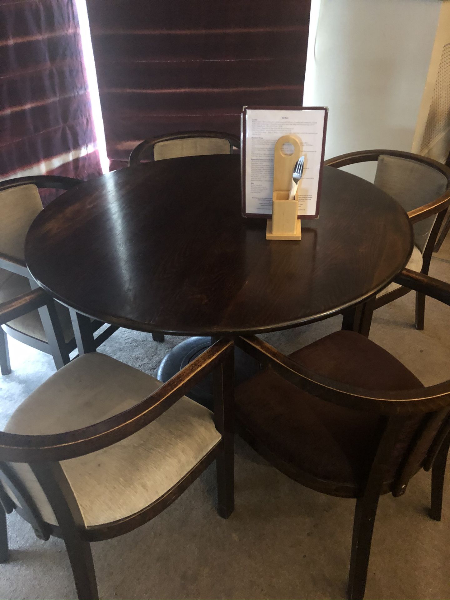 5 x Circular Wooden Dining Tables - Image 2 of 4